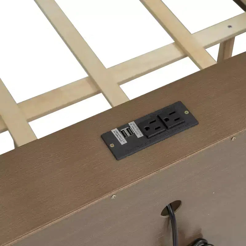Lit superposé Twin XL/Full XL sur Queen avec armoires de rangement et ports USB, construction robuste en bois de pin - ModernLuxe