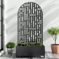PexFix Jardinière murale arche en métal noir, 183 cm H x 89 cm L, avec treillis pour plantes grimpantes