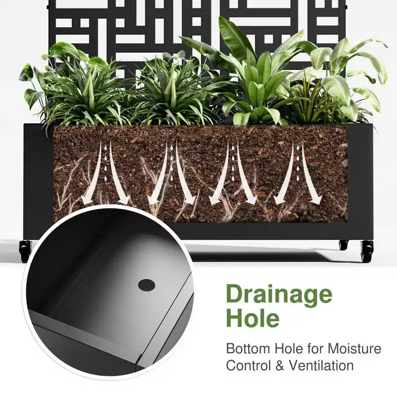 PexFix Jardinière murale arche en métal noir, 183 cm H x 89 cm L, avec treillis pour plantes grimpantes