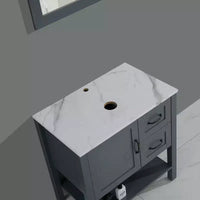 Meuble-lavabo de salle de bain gris 30 po / miroir et plateau uniquement
