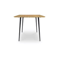 Table à manger rectangulaire moderne Gretlynn de Signature Design by Ashley - Bois clair naturel avec pieds en métal noir - 6 places