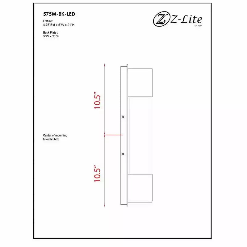 Applique Murale LED Collection Striate - Cylindre en Verre Moderne, 21 po de Hauteur, Intensité Variable, Résistante à l'Humidité