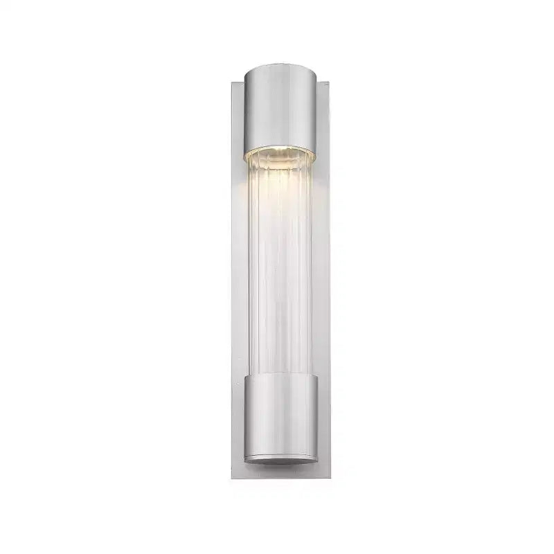 Applique Murale LED Collection Striate - Cylindre en Verre Moderne, 21 po de Hauteur, Intensité Variable, Résistante à l'Humidité