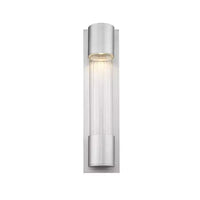 Applique Murale LED Collection Striate - Cylindre en Verre Moderne, 21 po de Hauteur, Intensité Variable, Résistante à l'Humidité