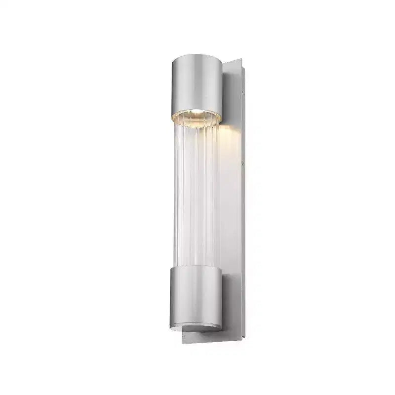 Applique Murale LED Collection Striate - Cylindre en Verre Moderne, 21 po de Hauteur, Intensité Variable, Résistante à l'Humidité