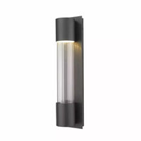 Striate Collection LED Wall Sconce - Modern Glass Cylinder, 21 Height, Dimmable, Wet Rated