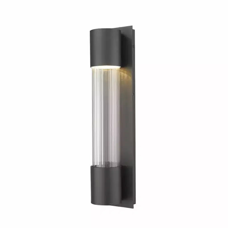 Striate Collection LED Wall Sconce - Modern Glass Cylinder, 21 Height, Dimmable, Wet Rated