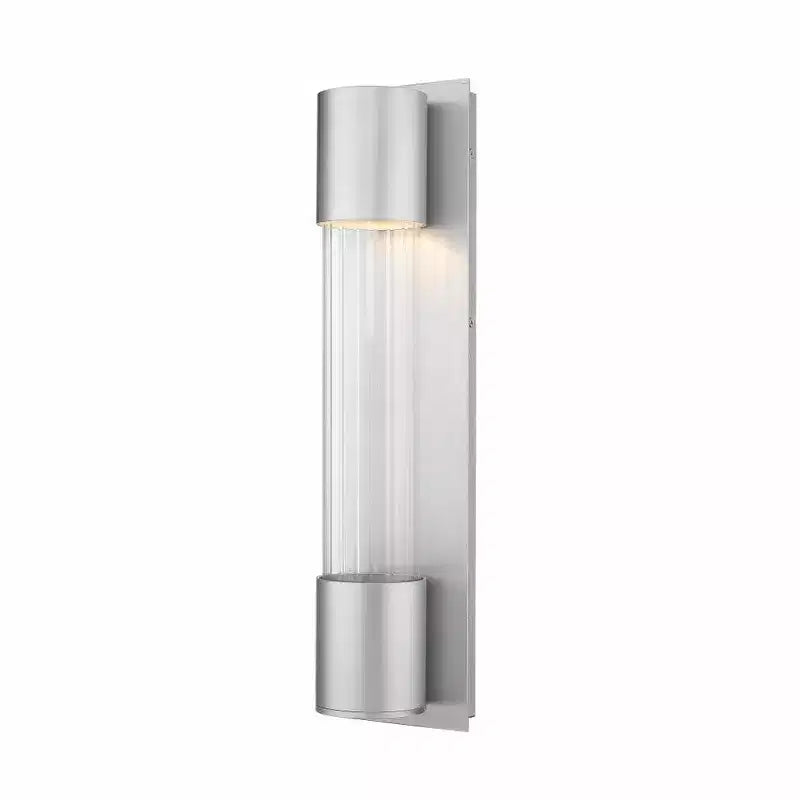 Applique Murale LED Collection Striate - Cylindre en Verre Moderne, 21 po de Hauteur, Intensité Variable, Résistante à l'Humidité