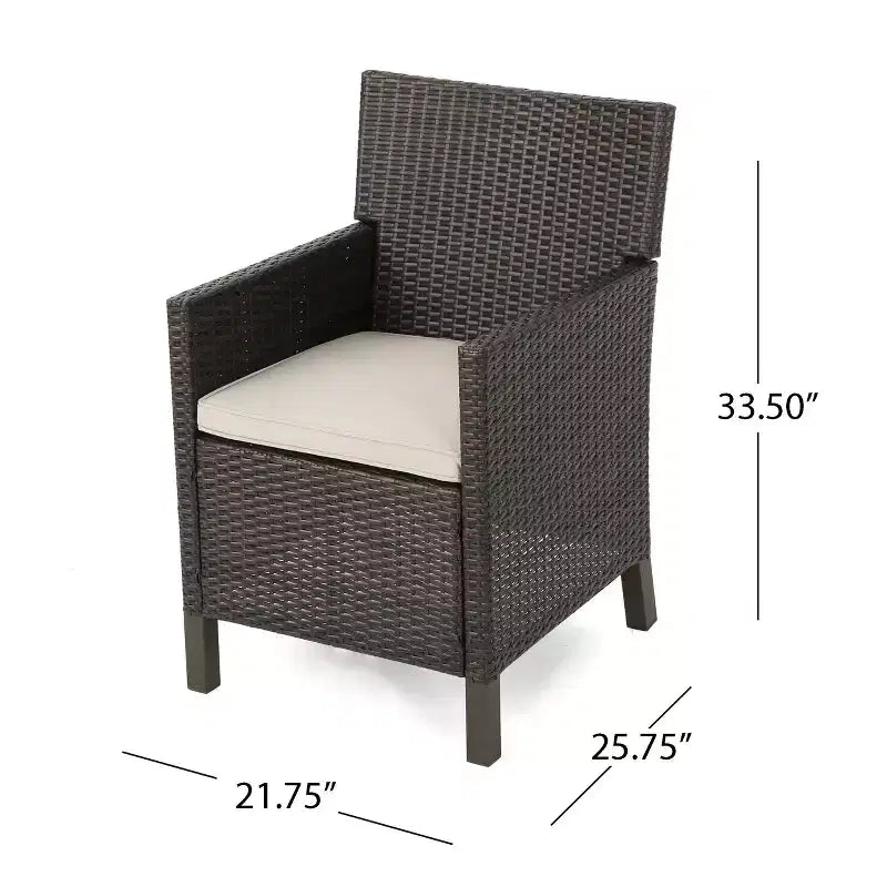 Christopher Knight Home Cypress, ensemble bistro rond 3 pièces en osier d'extérieur avec coussin