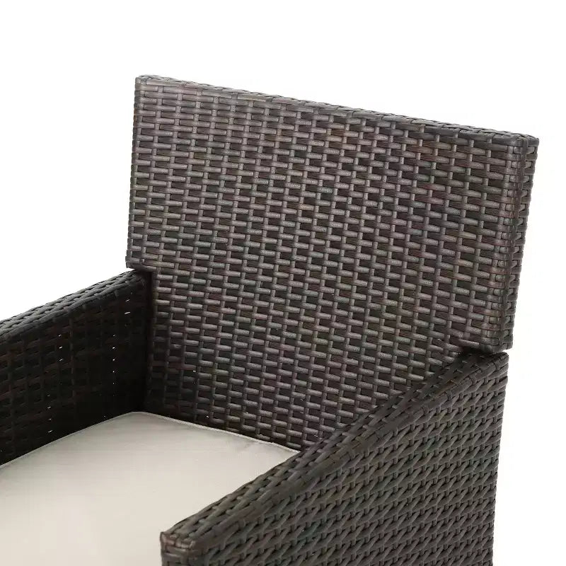 Christopher Knight Home Cypress, ensemble bistro rond 3 pièces en osier d'extérieur avec coussin