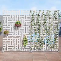 Panneau d'art decoratif en metal brun pour extérieur 1 pièce 46,8 po l x 71,37 po H, ecran de jardin d'extérieur