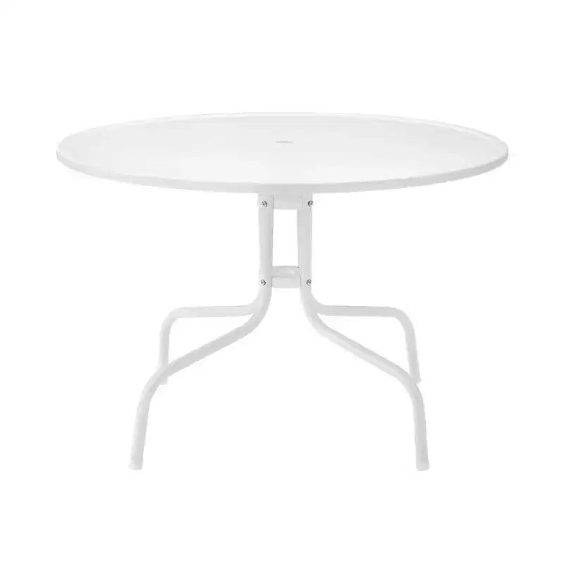 HomeStock Griffith Table de salle à manger d'extérieur en métal 39" Blanc satiné