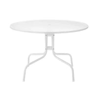 HomeStock Griffith Table de salle à manger d'extérieur en métal 39" Blanc satiné