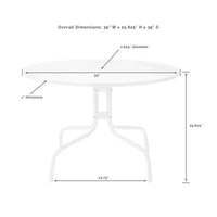 HomeStock Griffith Table de salle à manger d'extérieur en métal 39" Blanc satiné