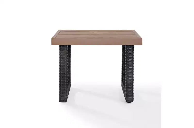 HomeStock Beaufort Table d'extérieur en osier - brun