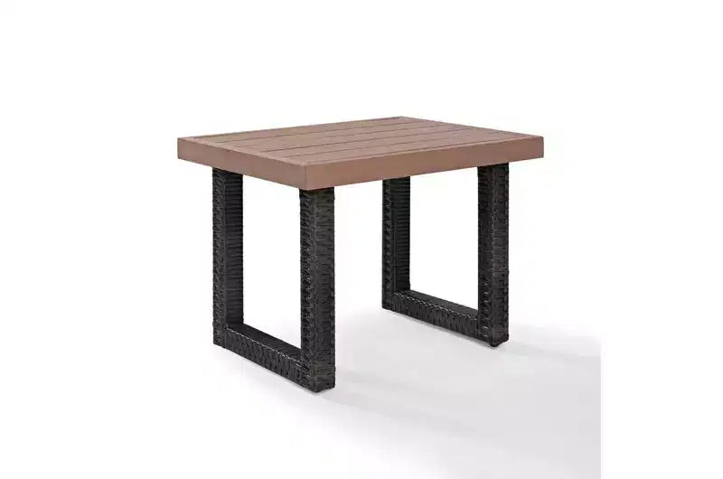 HomeStock Beaufort Table d'extérieur en osier - brun