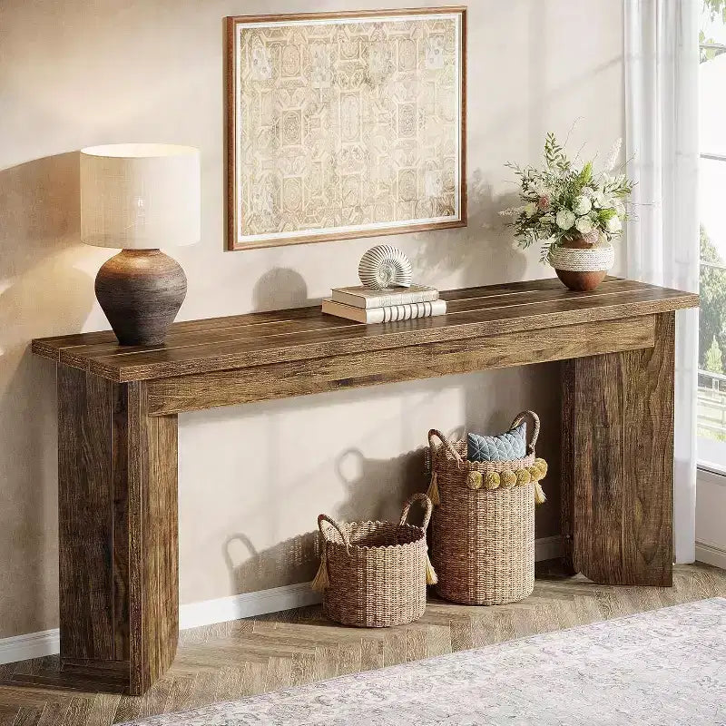 Lantine table sofa extra-longue 70.9 pouces, table sofa pour salon