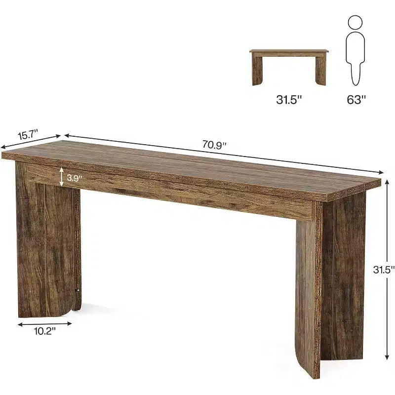 Lantine table sofa extra-longue 70.9 pouces, table sofa pour salon