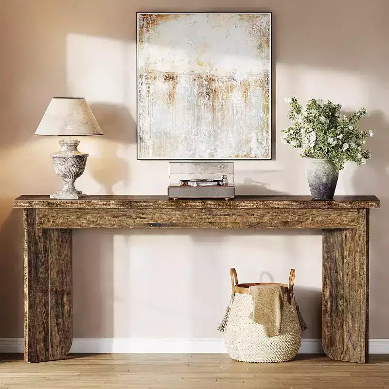 Lantine table sofa extra-longue 70.9 pouces, table sofa pour salon