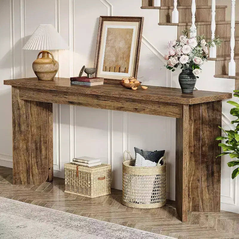 Lantine table sofa extra-longue 70.9 pouces, table sofa pour salon