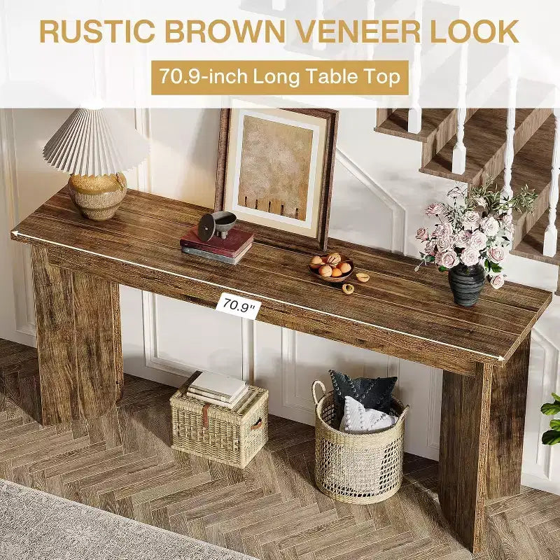 Lantine table sofa extra-longue 70.9 pouces, table sofa pour salon