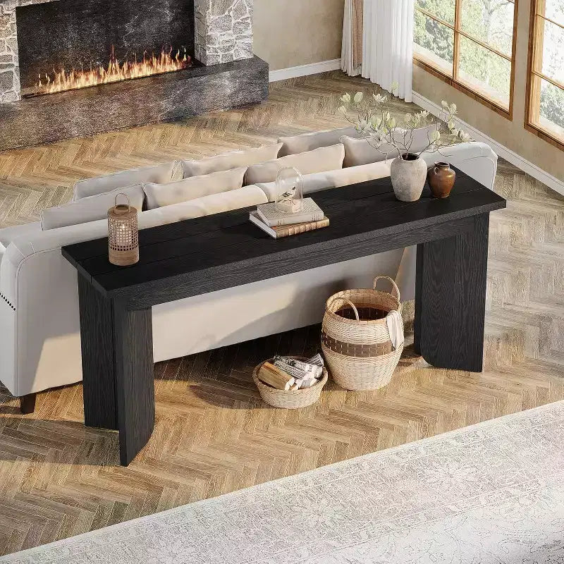 Lantine table sofa extra-longue 70.9 pouces, table sofa pour salon