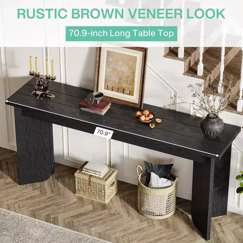 Lantine table sofa extra-longue 70.9 pouces, table sofa pour salon