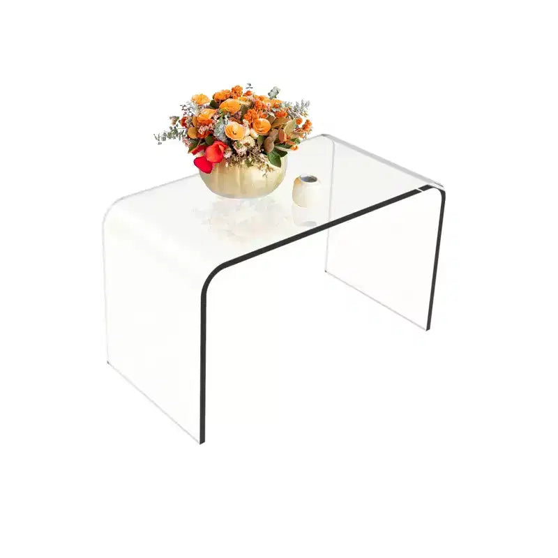 Lavish Home table d'appoint en acrylique, table d'extrémité en C polyvalente, bureau d'ordinateur portable sur genoux, meuble moderne pour salon, chambre et bureau