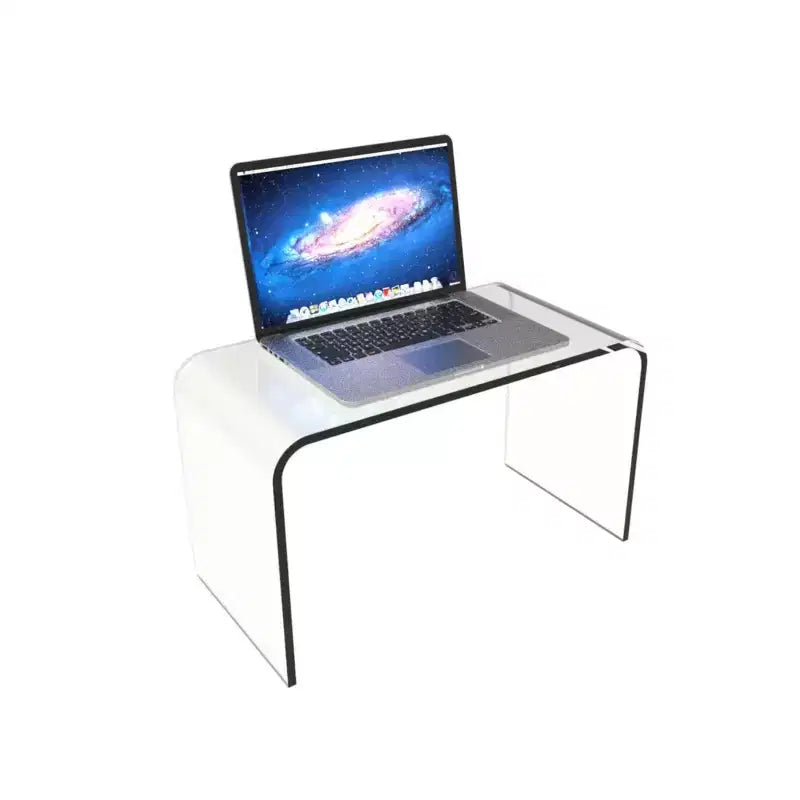 Lavish Home table d'appoint en acrylique, table d'extrémité en C polyvalente, bureau d'ordinateur portable sur genoux, meuble moderne pour salon, chambre et bureau