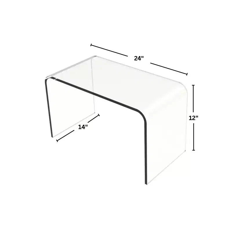 Lavish Home table d'appoint en acrylique, table d'extrémité en C polyvalente, bureau d'ordinateur portable sur genoux, meuble moderne pour salon, chambre et bureau