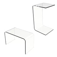 Table d'appoint en acrylique Lavish Home, Table d'appoint en C polyvalente, Support pour ordinateur portable, Meuble moderne pour salon, chambre et bureau