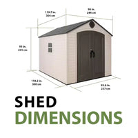 Abri de rangement d'extérieur Lifetime 8 pi x 10 pi, beige (60371)
