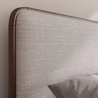 Lit Plateforme Queen Roundhill Furniture Wyller en Bois d'Hévéa, Fini Noyer Naturel