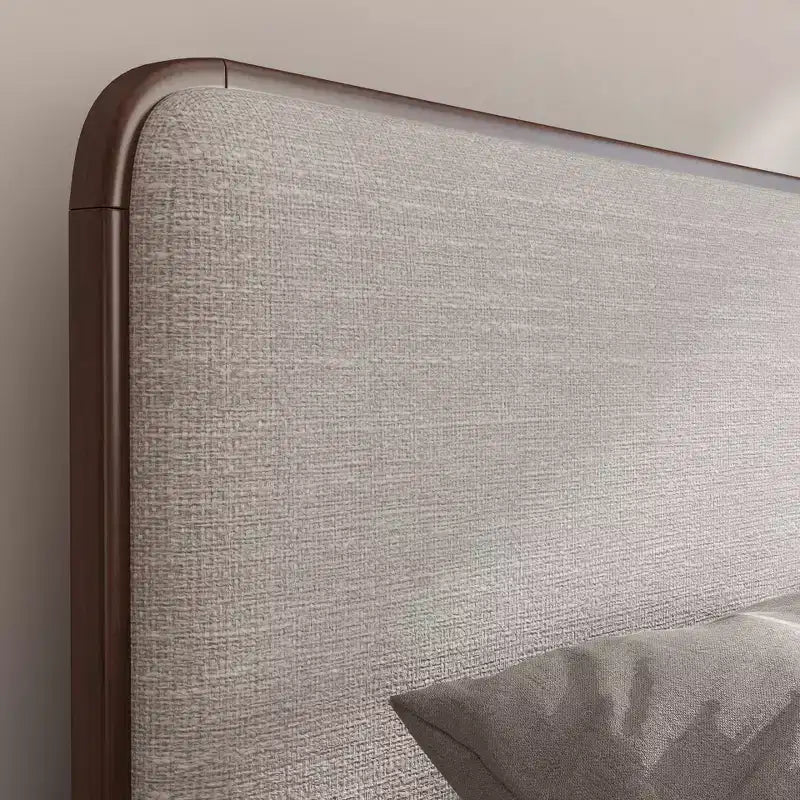Roundhill Furniture Wyller Ensemble de chambre 3 pièces, lit plateforme avec deux tables de chevet, noyer naturel, Queen