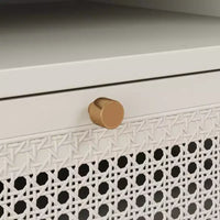 Roundhill Furniture Feeney ensemble de chambre 2 pièces, lit plateforme avec table de chevet, blanc crème, Queen