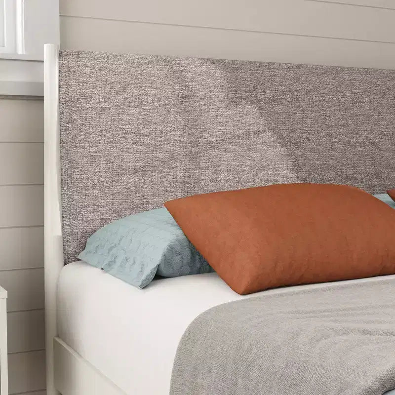 Roundhill Furniture Feeney ensemble de chambre 2 pièces, lit plateforme avec table de chevet, blanc crème, Queen