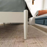 Roundhill Furniture Feeney ensemble de chambre 2 pièces, lit plateforme avec table de chevet, blanc crème, Queen