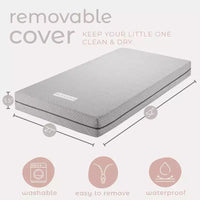 Matelas de Berceau Modera Premium en Mousse à Mémoire de Forme Recto Verso Infusée au Charbon de Bambou, Housse Imperméable et Lavable