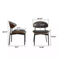 Luck Live Chaises de salle à manger de patio modernes 2 pièces, ensemble de chaises de salle à manger d'extérieur sans accoudoirs, cadre noir et metal