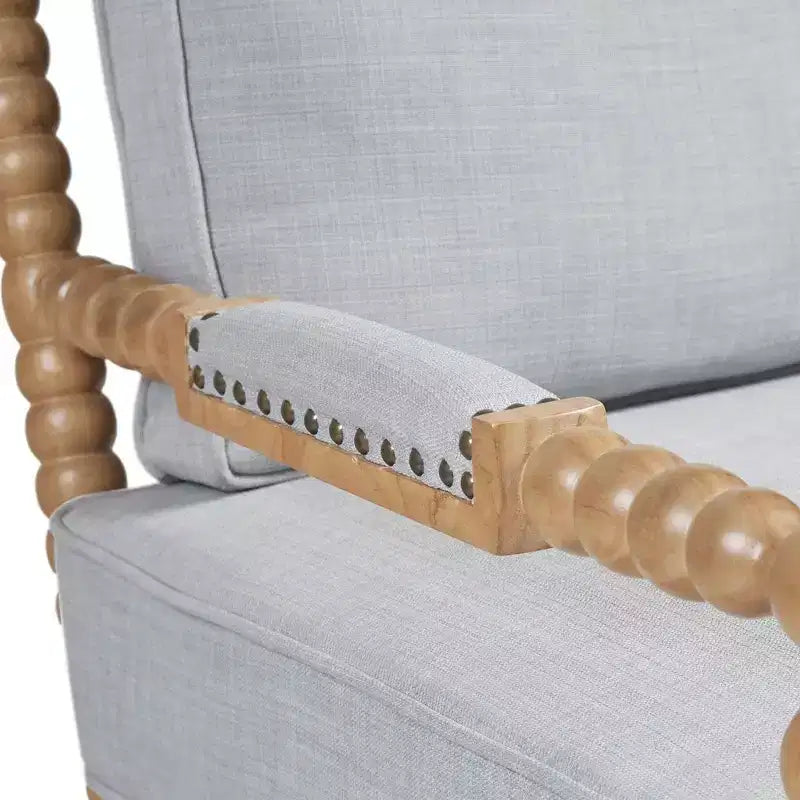 Okak fauteuil d'appoint à rembourrage confortable, coussin amovible, cadre en bois massif, fauteuil de lecture classique et élégant pour salon, salle d'attente