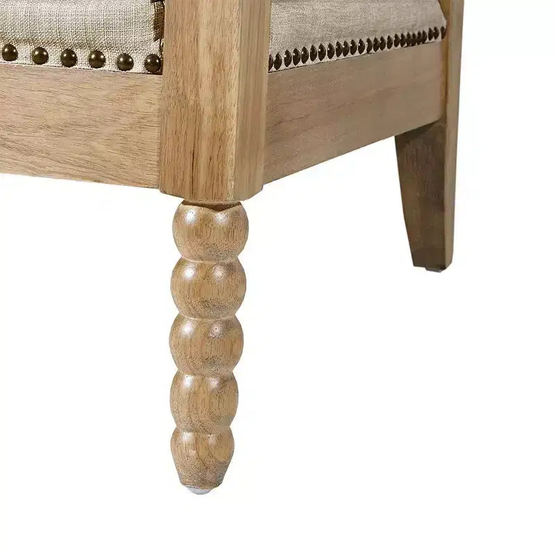 Okak fauteuil d'appoint à rembourrage confortable, coussin amovible, cadre en bois massif, fauteuil de lecture classique et élégant pour salon, salle d'attente