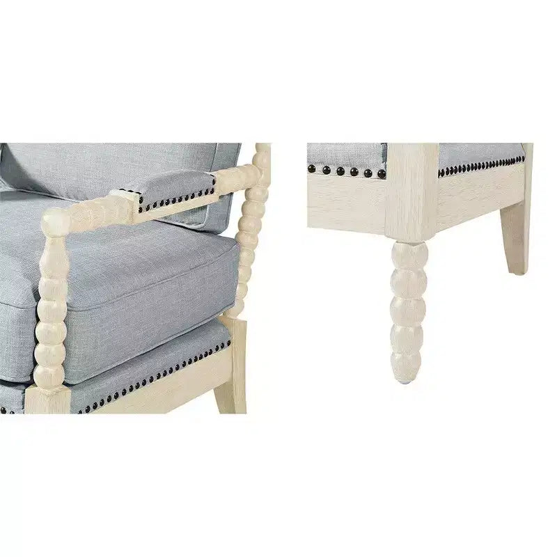 Okak fauteuil d'appoint à rembourrage confortable, coussin amovible, cadre en bois massif, fauteuil de lecture classique et élégant pour salon, salle d'attente