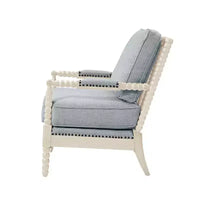 Fauteuil d'appoint Okak avec revêtement confortable, coussin amovible, cadre en bois massif, fauteuil de lecture classique et élégant pour salon, salle d'attente