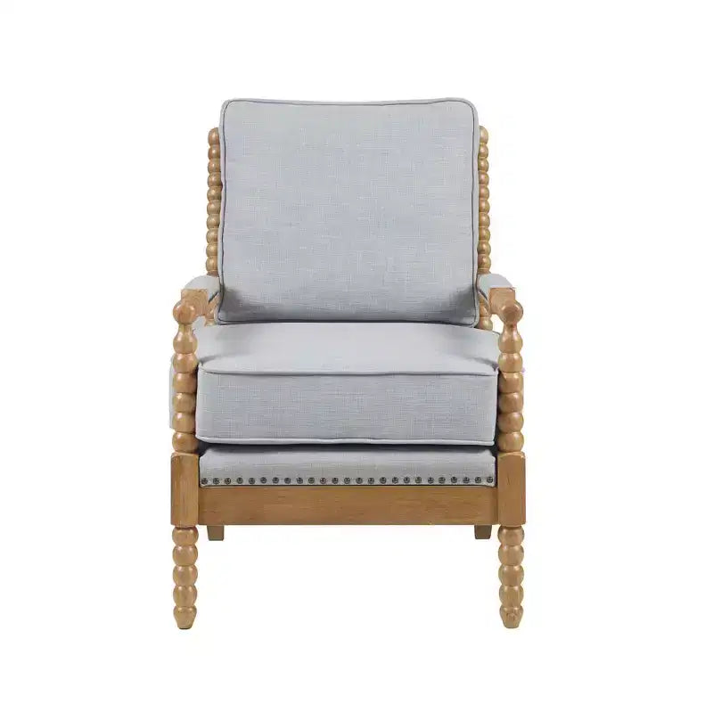 Okak fauteuil d'appoint à rembourrage confortable, coussin amovible, cadre en bois massif, fauteuil de lecture classique et élégant pour salon, salle d'attente