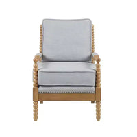 Fauteuil d'appoint Okak avec revêtement confortable, coussin amovible, cadre en bois massif, fauteuil de lecture classique et élégant pour salon, salle d'attente