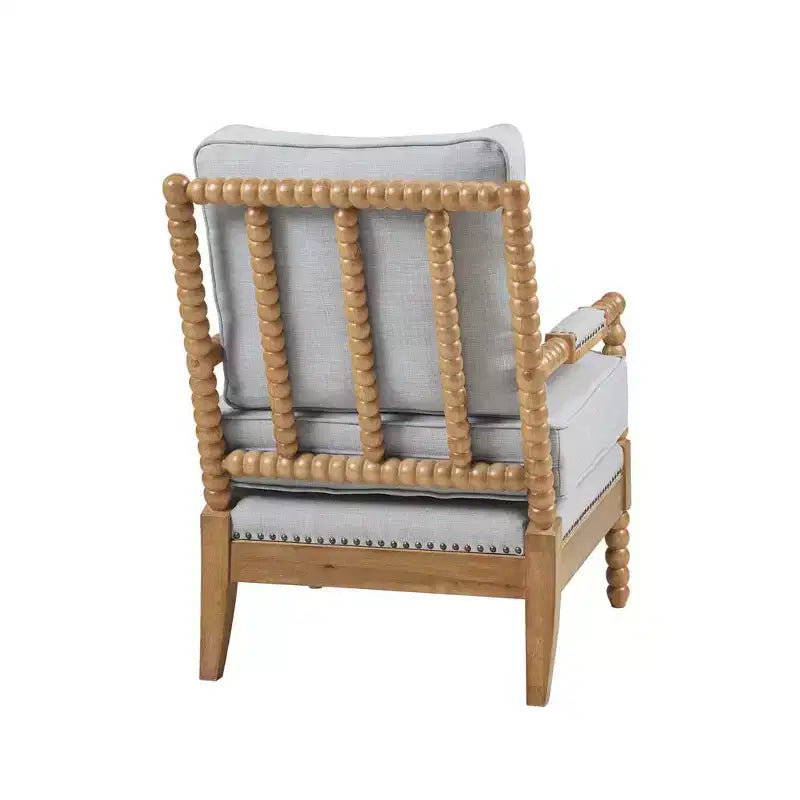 Okak fauteuil d'appoint à rembourrage confortable, coussin amovible, cadre en bois massif, fauteuil de lecture classique et élégant pour salon, salle d'attente