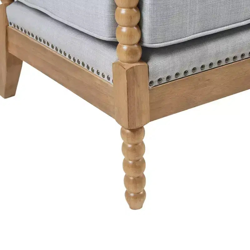 Okak fauteuil d'appoint à rembourrage confortable, coussin amovible, cadre en bois massif, fauteuil de lecture classique et élégant pour salon, salle d'attente