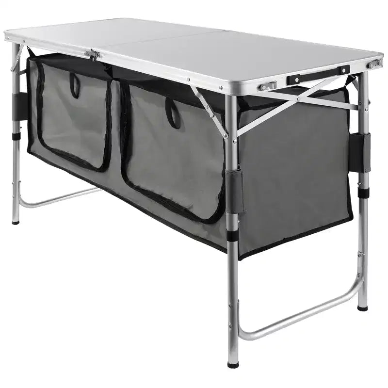 Table de cuisine de camping VEVOR, table de camping pliante à montage rapide avec sac de transport, 3 hauteurs réglables, table de camping en MDF