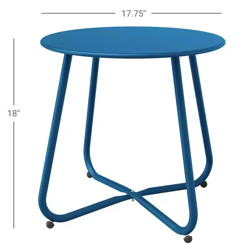 GRANDPATIO Designs Table d'appoint de terrasse en acier, table d'appoint ronde d'extérieur résistante aux intempéries