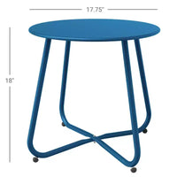 GRANDPATIO Designs Table d'appoint de terrasse en acier, table d'appoint ronde d'extérieur résistante aux intempéries